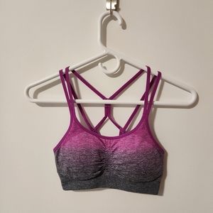 Ombre Purple Sports Bra with Padding Small